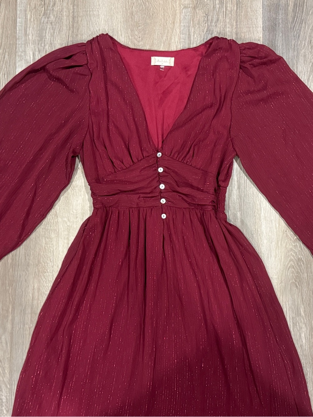 Altar'd State Deep Burgundy Long-Sleeve V-Neck Maxi Dress - Picture 12 of 13